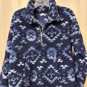 Shearling half zip sweater